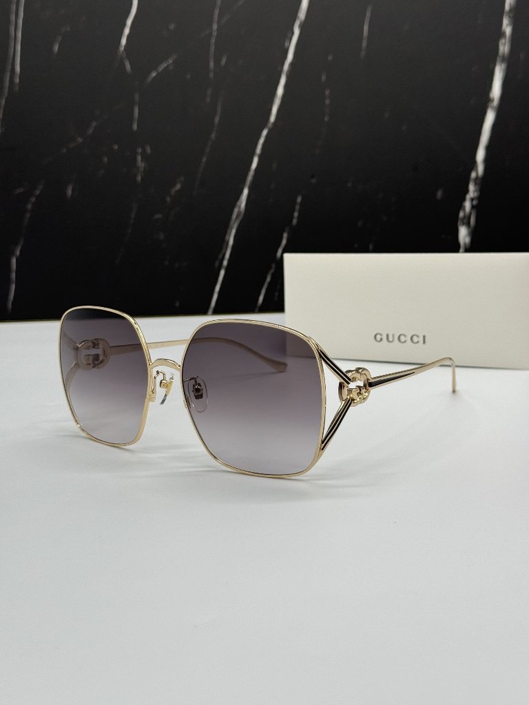New Gucci Gg1323s 001 Sunglasses Gold Women Eyewear